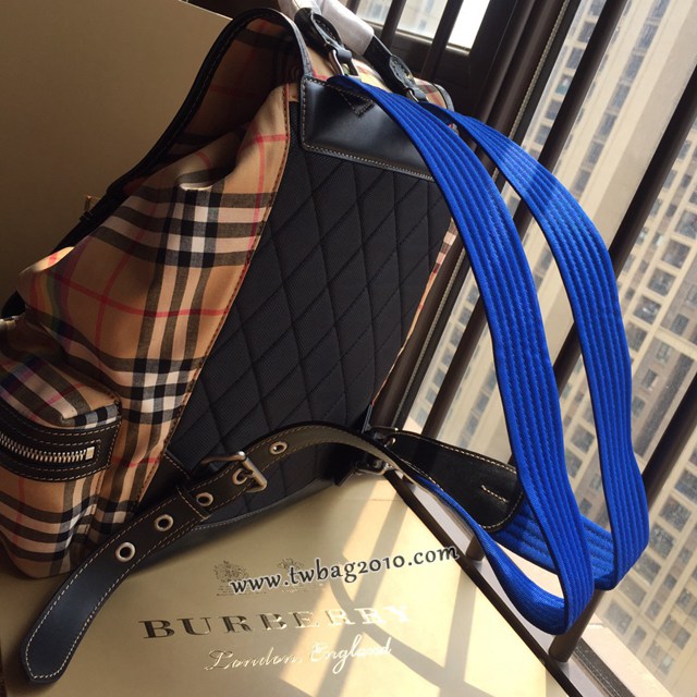Burberry專門店新款大號彩虹Vintage復古格紋軍旅背包 巴寶莉男士女士後背包 yxb1393